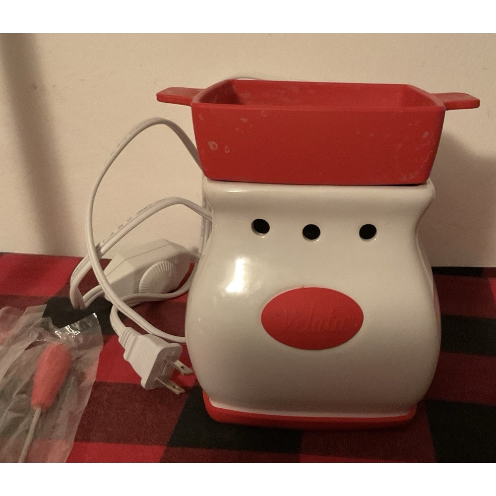 Velata Fun Fondue‎ Warmer Maraschino Curve Red By Scentsy "New Open Box"